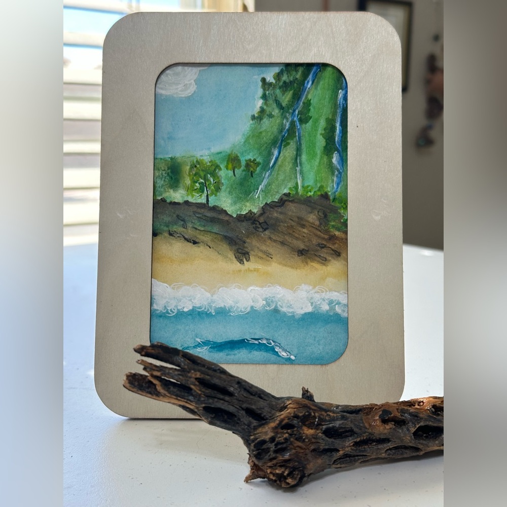 One of a Kind- Handmade Green Waterfall Landscape Print — Bexwatercolors